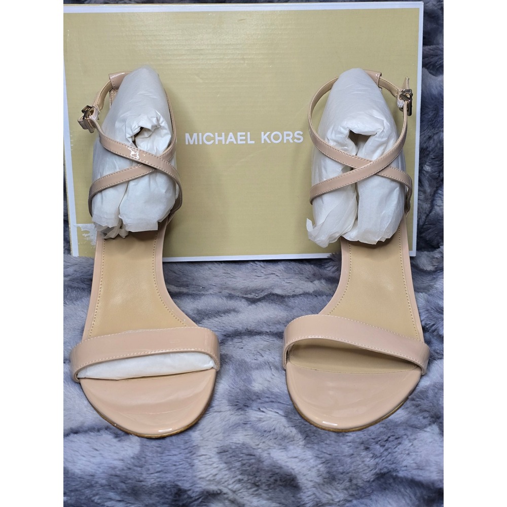 NWB MICHAEL KORS AVA MID SANDAL Lt Blush leather WOMEN US 11 - Picture 2 of 8